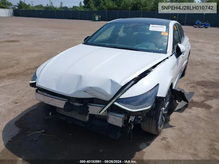 5NPEH4J28LH010742 2020 Hyundai Sonata Limited