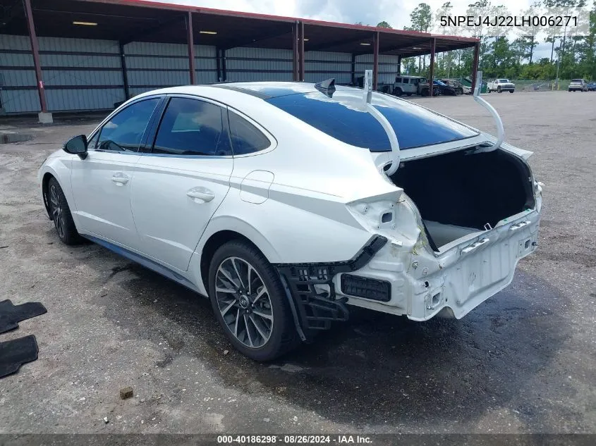 2020 Hyundai Sonata Sel Plus VIN: 5NPEJ4J22LH006271 Lot: 40186298