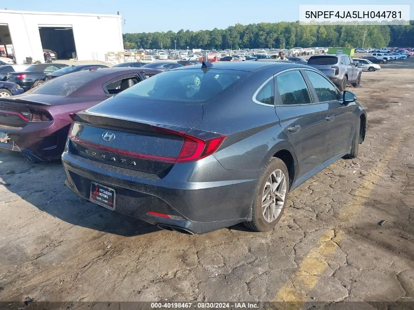 2020 Hyundai Sonata Sel VIN: 5NPEF4JA5LH044781 Lot: 40198467