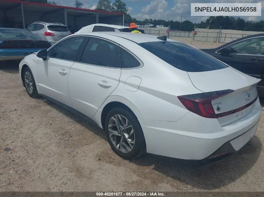 2020 Hyundai Sonata Sel VIN: 5NPEL4JA0LH056958 Lot: 40201677