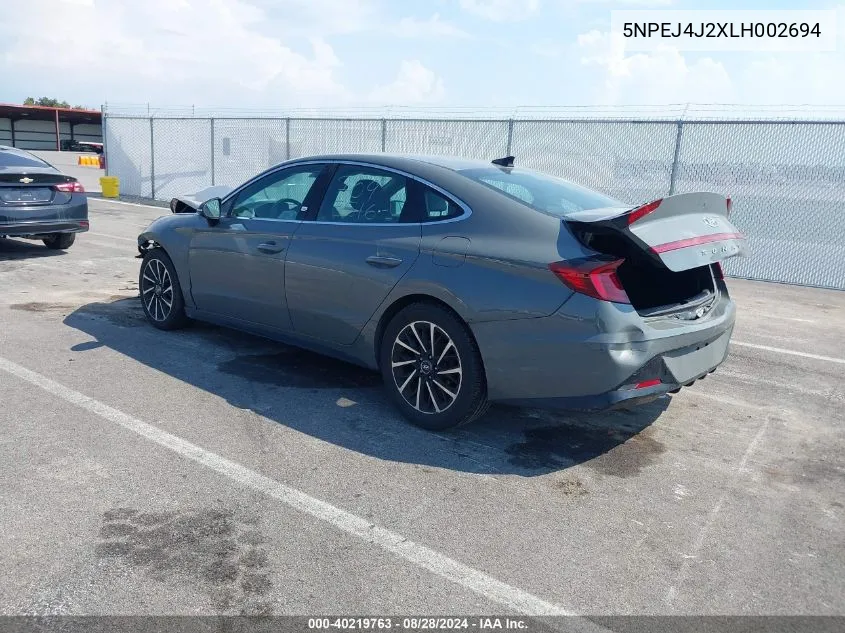 2020 Hyundai Sonata Sel Plus VIN: 5NPEJ4J2XLH002694 Lot: 40219763