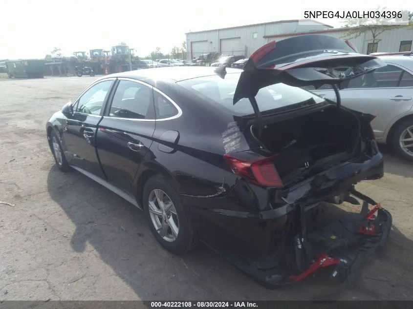 2020 Hyundai Sonata Se VIN: 5NPEG4JA0LH034396 Lot: 40222108