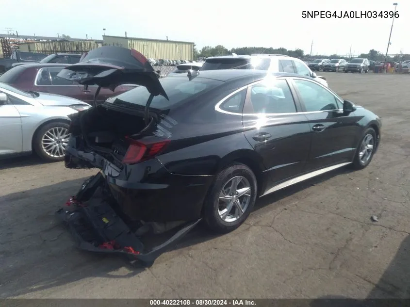 2020 Hyundai Sonata Se VIN: 5NPEG4JA0LH034396 Lot: 40222108