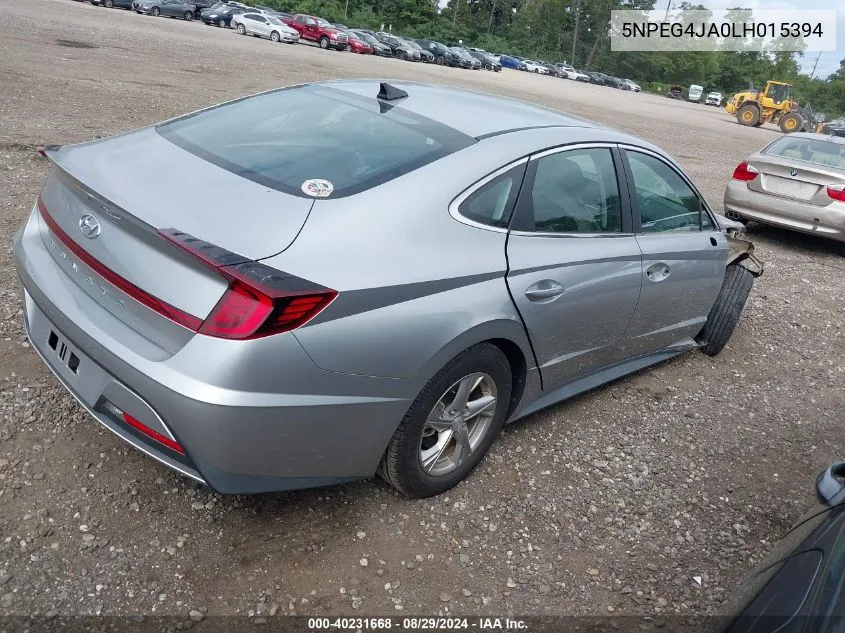 5NPEG4JA0LH015394 2020 Hyundai Sonata Se