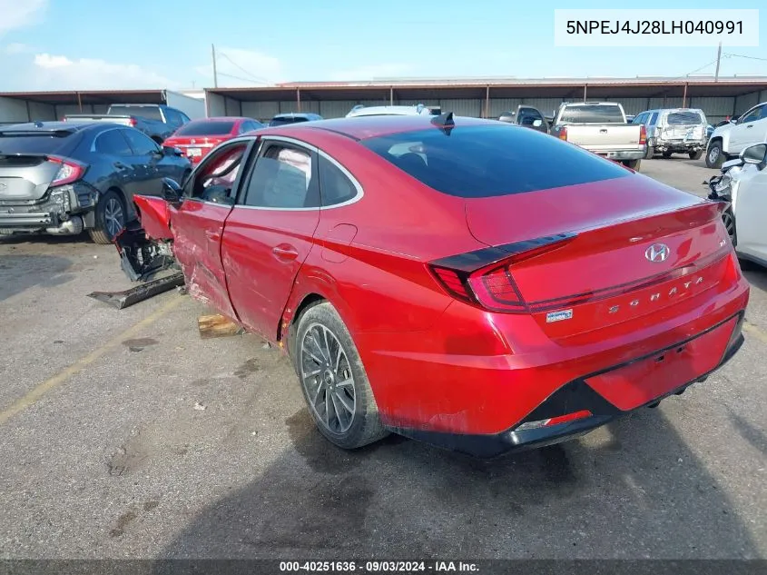 2020 Hyundai Sonata Sel Plus VIN: 5NPEJ4J28LH040991 Lot: 40251636