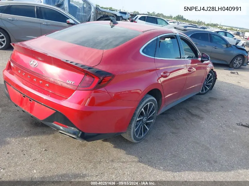 2020 Hyundai Sonata Sel Plus VIN: 5NPEJ4J28LH040991 Lot: 40251636