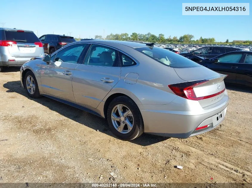 2020 Hyundai Sonata Se VIN: 5NPEG4JAXLH054316 Lot: 40252168