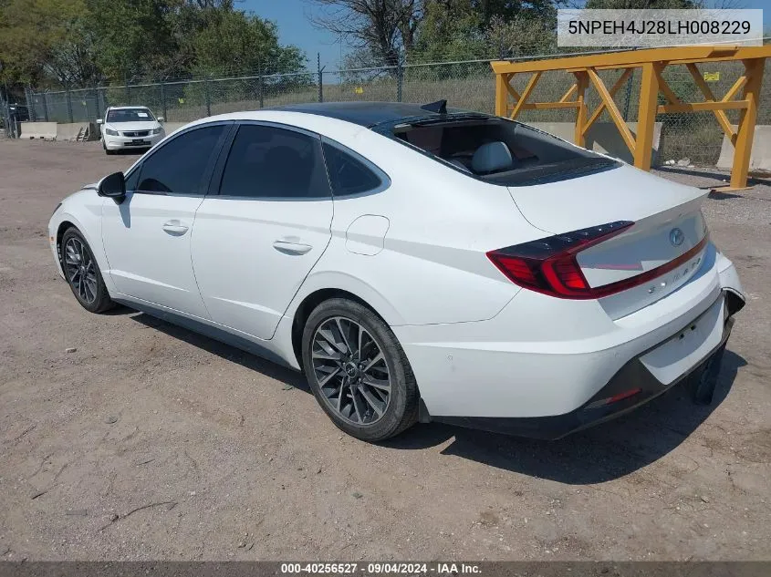 2020 Hyundai Sonata Limited VIN: 5NPEH4J28LH008229 Lot: 40256527