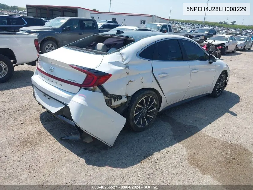 2020 Hyundai Sonata Limited VIN: 5NPEH4J28LH008229 Lot: 40256527