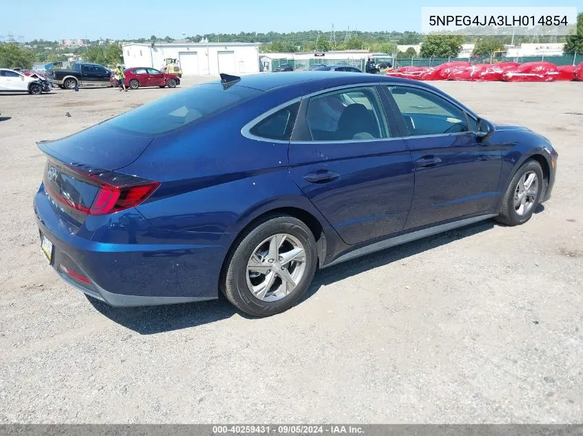 2020 Hyundai Sonata Se VIN: 5NPEG4JA3LH014854 Lot: 40259431