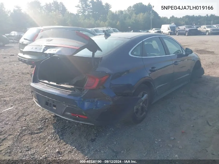 2020 Hyundai Sonata Se VIN: 5NPEG4JA7LH019166 Lot: 40330190