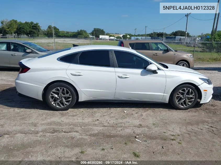 2020 Hyundai Sonata Sel VIN: 5NPEL4JA0LH012328 Lot: 40353260