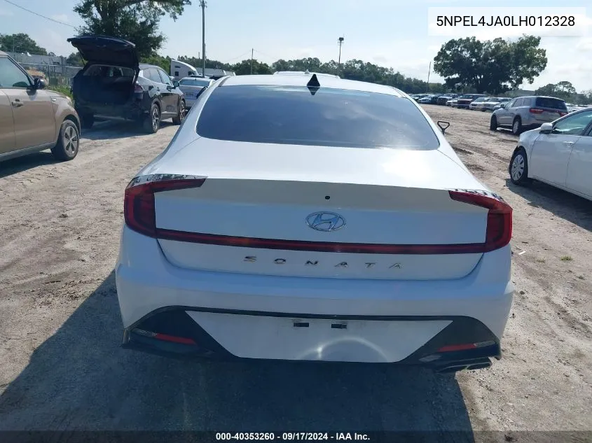 2020 Hyundai Sonata Sel VIN: 5NPEL4JA0LH012328 Lot: 40353260