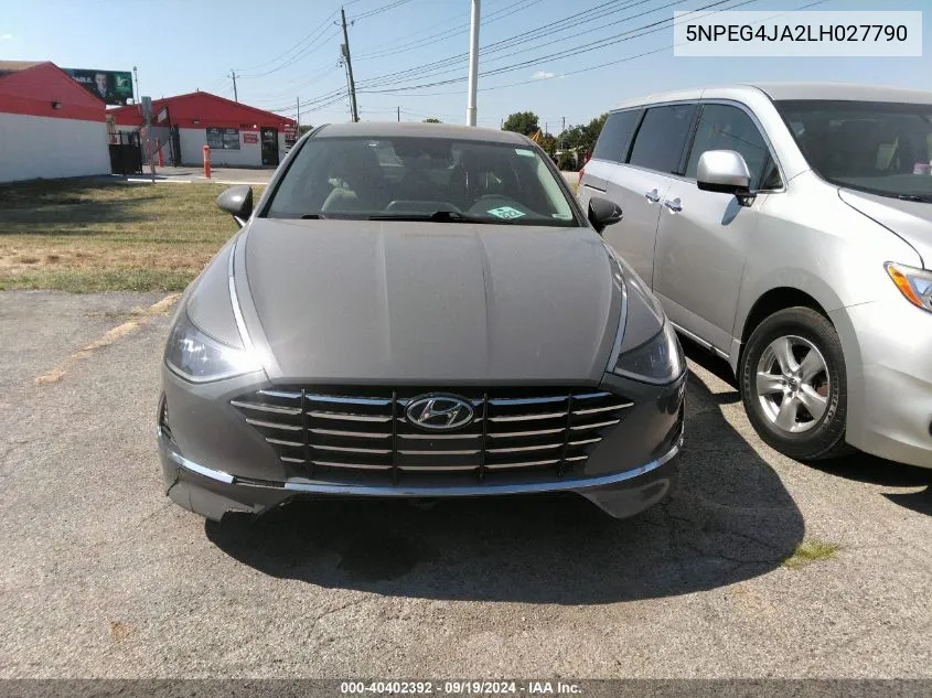 2020 Hyundai Sonata Se VIN: 5NPEG4JA2LH027790 Lot: 40402392