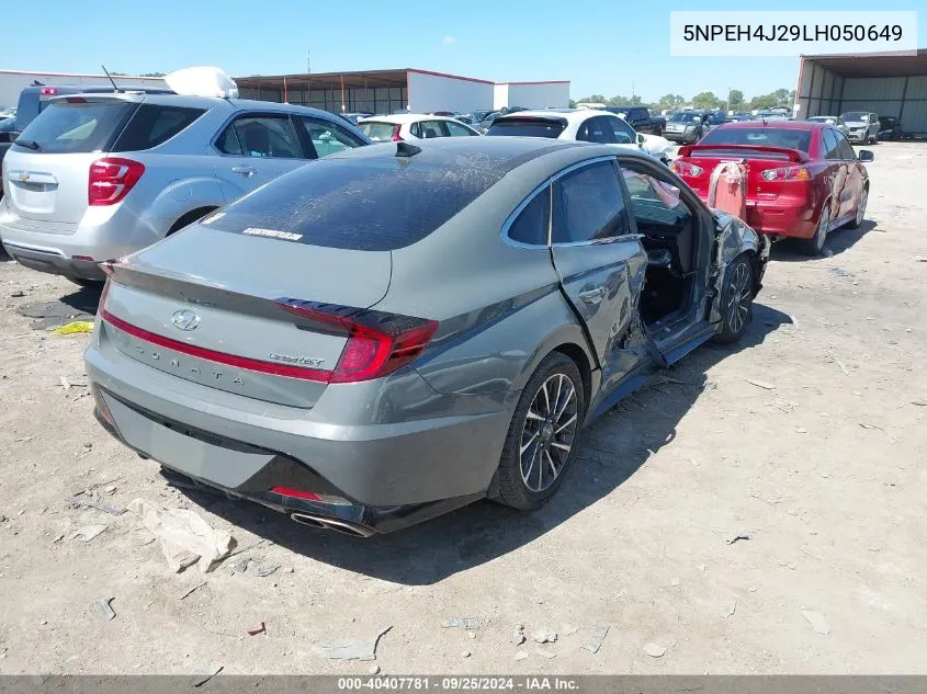 2020 Hyundai Sonata Limited VIN: 5NPEH4J29LH050649 Lot: 40407781