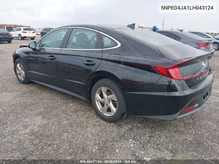 2020 Hyundai Sonata Se VIN: 5NPEG4JA1LH043124 Lot: 40437154