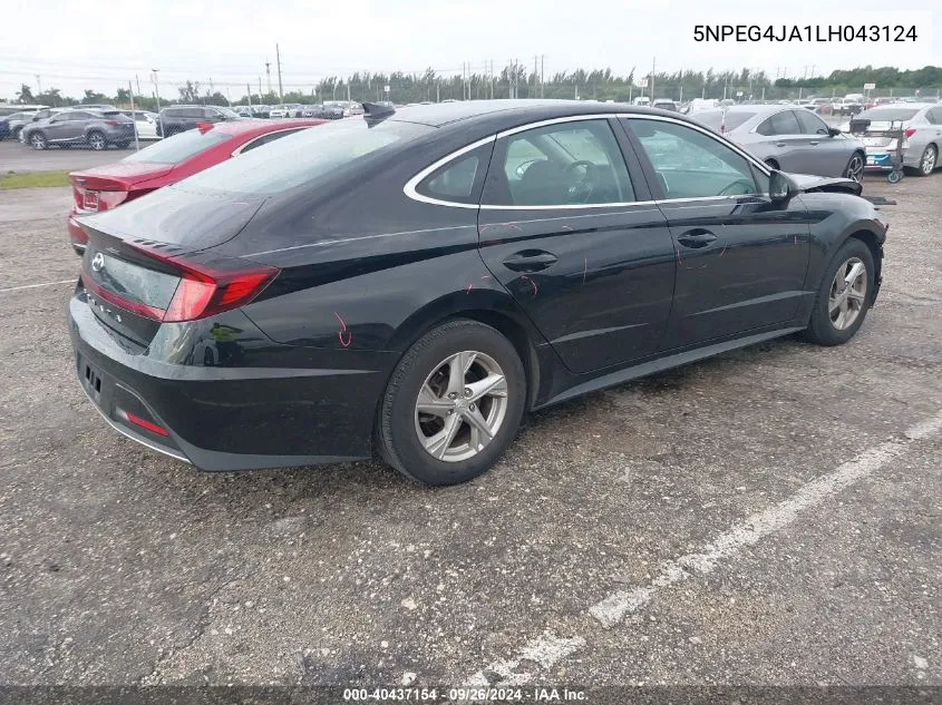 2020 Hyundai Sonata Se VIN: 5NPEG4JA1LH043124 Lot: 40437154