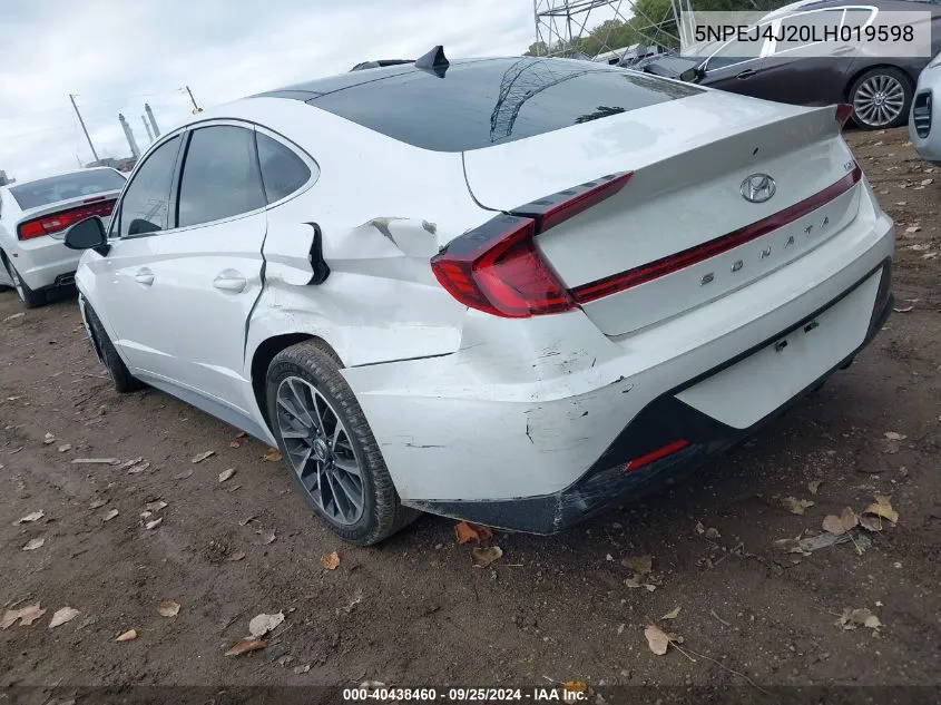 2020 Hyundai Sonata Sel Plus VIN: 5NPEJ4J20LH019598 Lot: 40438460