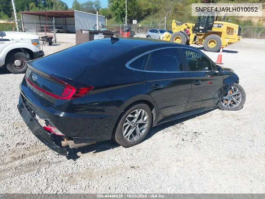 2020 Hyundai Sonata Sel VIN: 5NPEF4JA9LH010052 Lot: 40448839