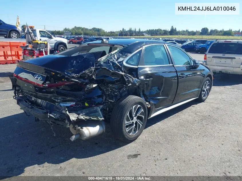 KMHL24JJ6LA010046 2020 Hyundai Sonata Hybrid Blue