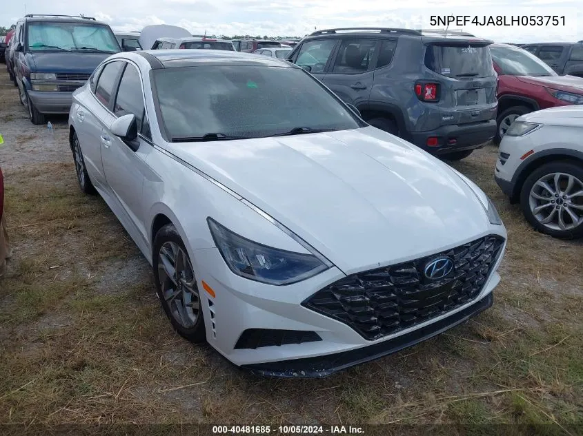 2020 Hyundai Sonata Sel VIN: 5NPEF4JA8LH053751 Lot: 40481685