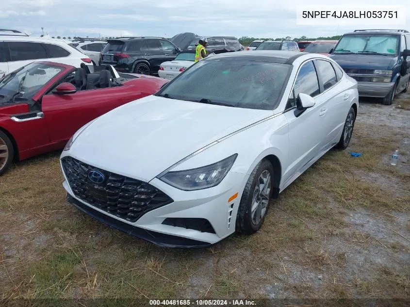 2020 Hyundai Sonata Sel VIN: 5NPEF4JA8LH053751 Lot: 40481685