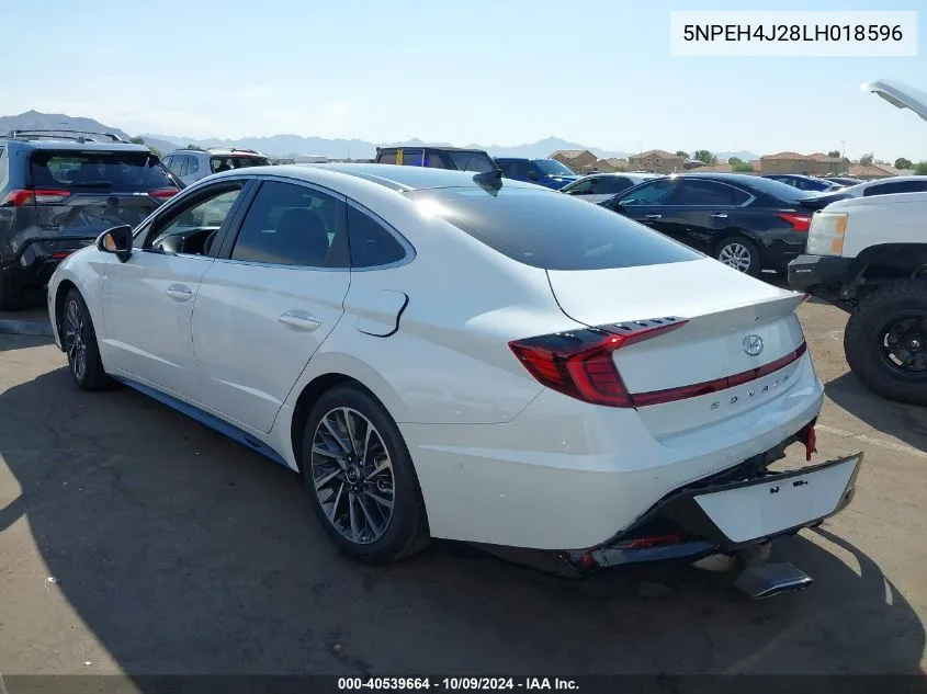 2020 Hyundai Sonata Limited VIN: 5NPEH4J28LH018596 Lot: 40539664