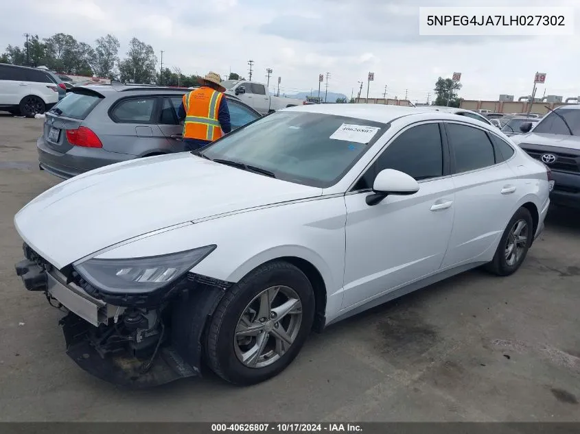 2020 Hyundai Sonata Se VIN: 5NPEG4JA7LH027302 Lot: 40626807