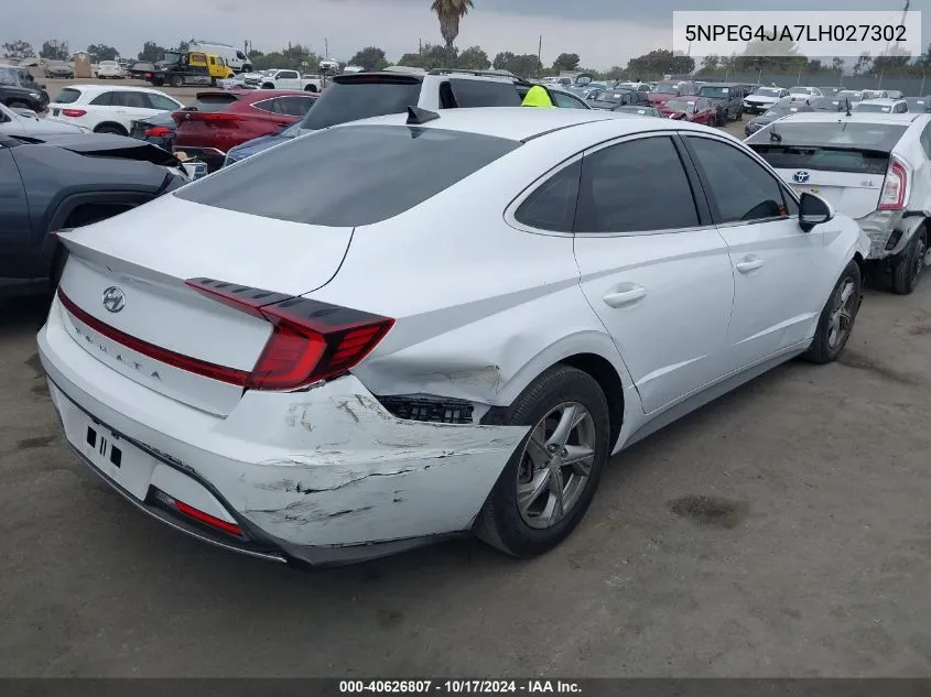 2020 Hyundai Sonata Se VIN: 5NPEG4JA7LH027302 Lot: 40626807