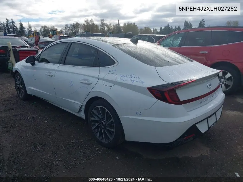 5NPEH4J2XLH027252 2020 Hyundai Sonata Limited