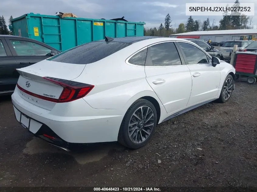 5NPEH4J2XLH027252 2020 Hyundai Sonata Limited