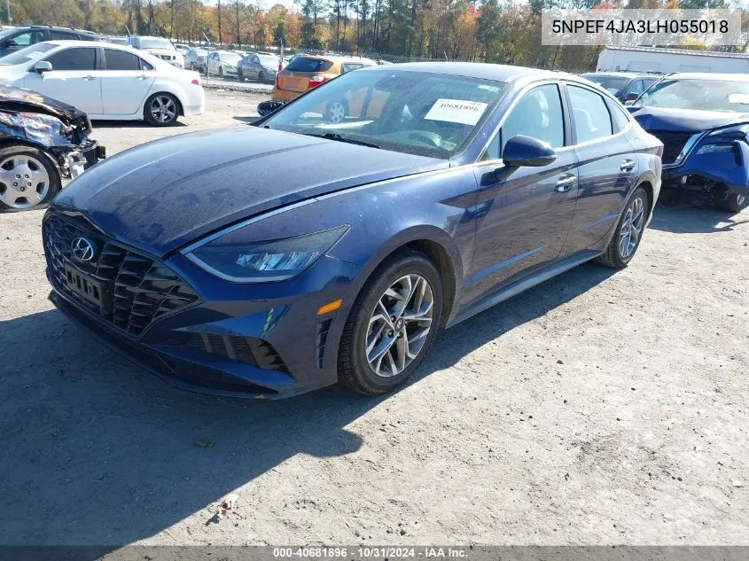 2020 Hyundai Sonata Sel VIN: 5NPEF4JA3LH055018 Lot: 40681896