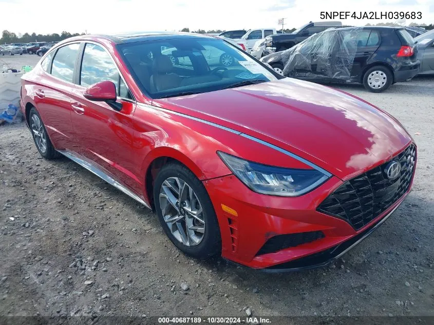 2020 Hyundai Sonata Sel VIN: 5NPEF4JA2LH039683 Lot: 40687189