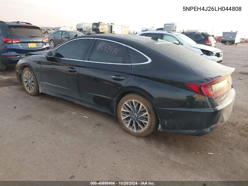 2020 Hyundai Sonata Limited VIN: 5NPEH4J26LH044808 Lot: 40698486