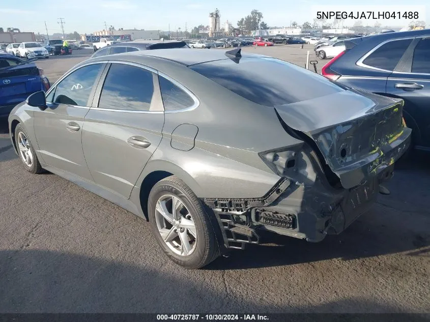 2020 Hyundai Sonata Se VIN: 5NPEG4JA7LH041488 Lot: 40725787