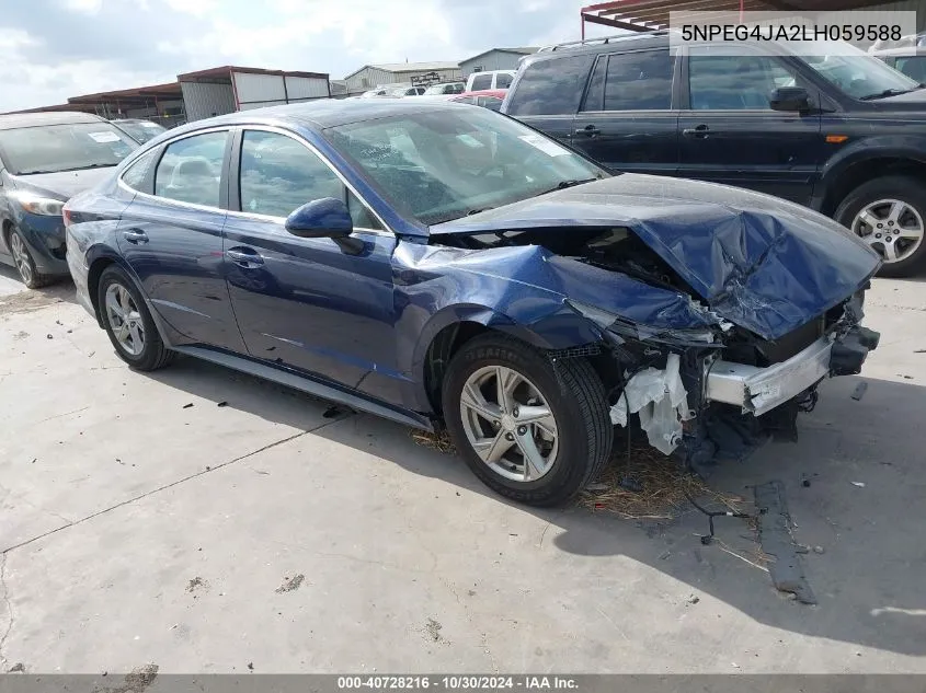 2020 Hyundai Sonata Se VIN: 5NPEG4JA2LH059588 Lot: 40728216