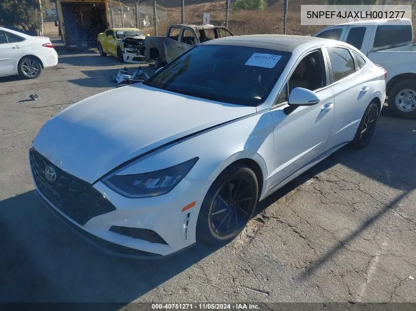 2020 Hyundai Sonata Sel VIN: 5NPEF4JAXLH001277 Lot: 40751271