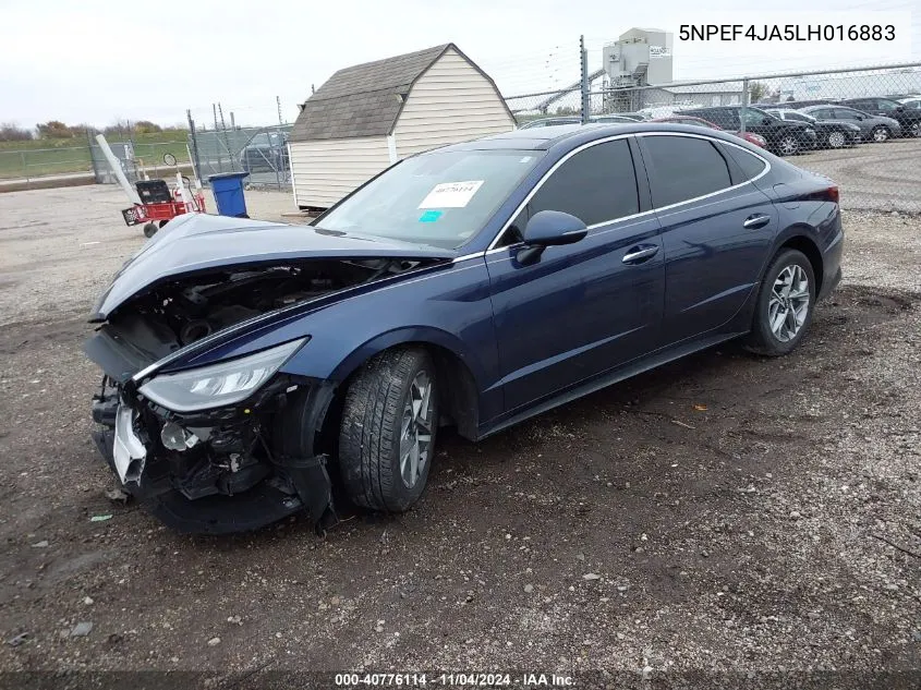 2020 Hyundai Sonata Sel VIN: 5NPEF4JA5LH016883 Lot: 40776114