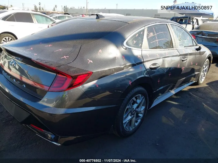 2020 Hyundai Sonata Sel VIN: 5NPEF4JAXLH050897 Lot: 40776502