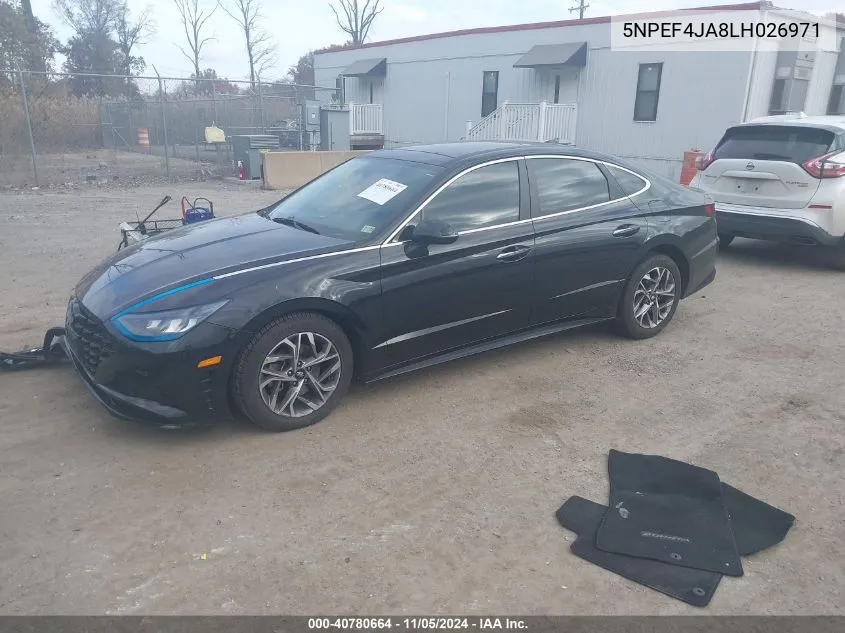 2020 Hyundai Sonata Sel VIN: 5NPEF4JA8LH026971 Lot: 40780664