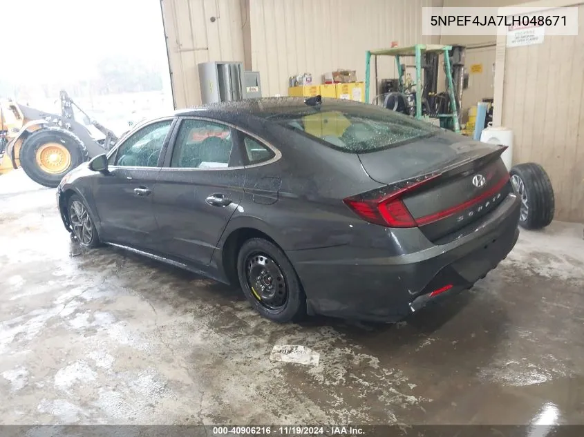 2020 Hyundai Sonata Sel VIN: 5NPEF4JA7LH048671 Lot: 40906216