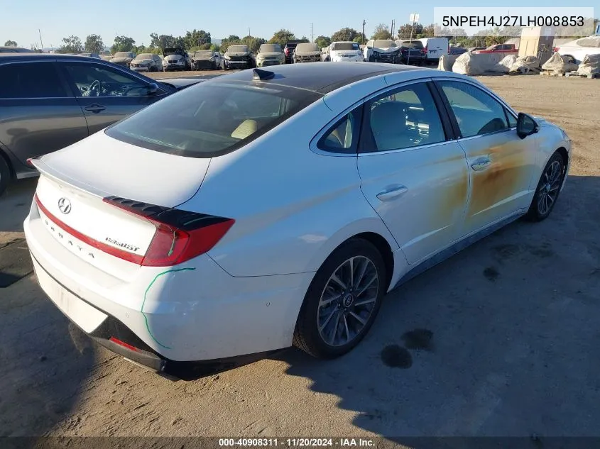 2020 Hyundai Sonata Limited VIN: 5NPEH4J27LH008853 Lot: 40908311