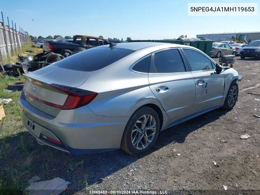 2021 Hyundai Sonata Se VIN: 5NPEG4JA1MH119653 Lot: 12089432