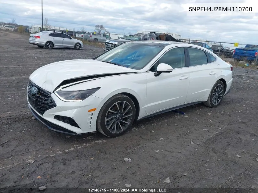 2021 Hyundai Sonata Limited VIN: 5NPEH4J28MH110700 Lot: 12148715