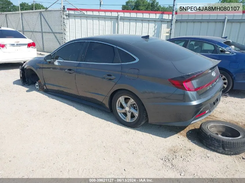 2021 Hyundai Sonata Se VIN: 5NPEG4JA8MH080107 Lot: 39621127