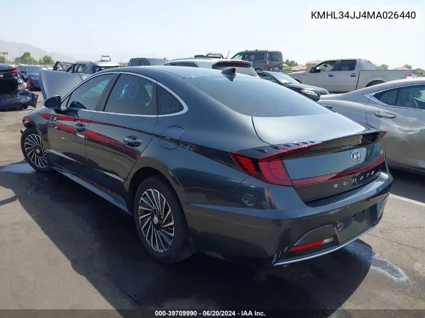 2021 Hyundai Sonata Sel VIN: KMHL34JJ4MA026440 Lot: 39709990