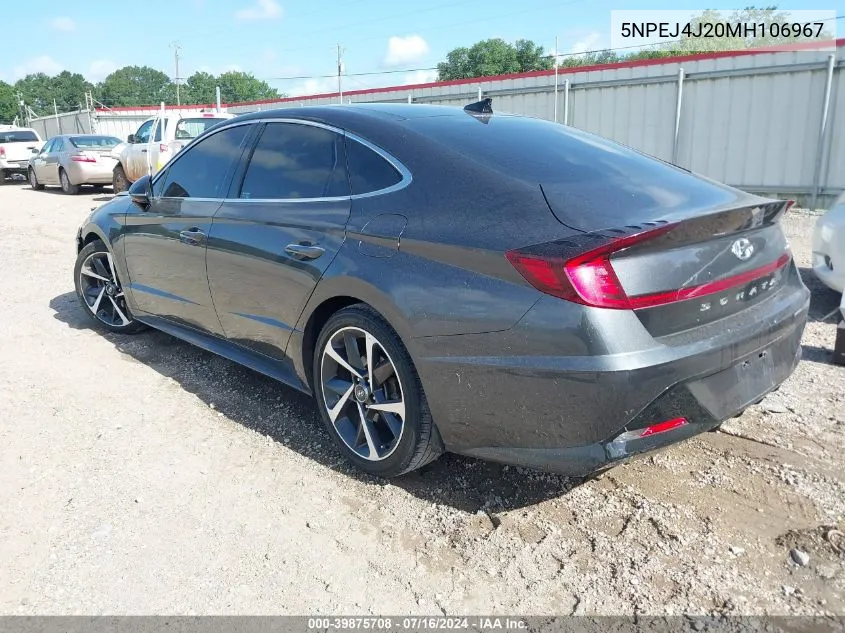 2021 Hyundai Sonata Sel Plus VIN: 5NPEJ4J20MH106967 Lot: 39875708