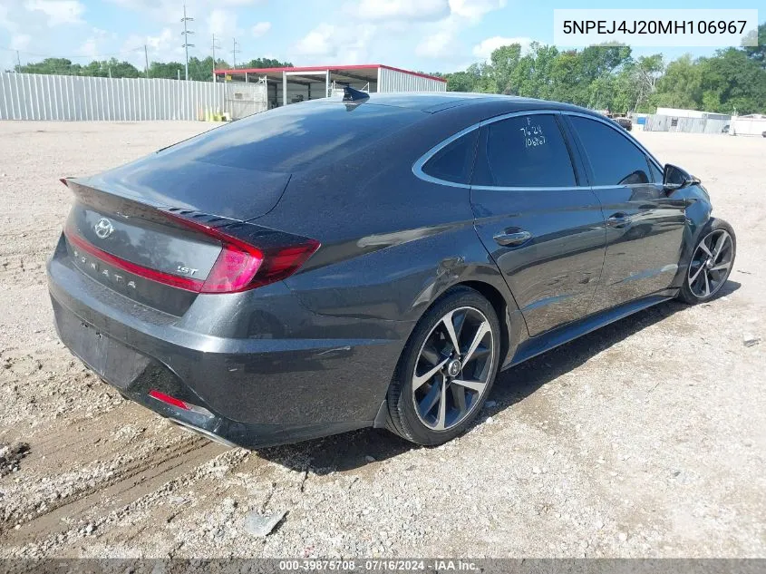 2021 Hyundai Sonata Sel Plus VIN: 5NPEJ4J20MH106967 Lot: 39875708