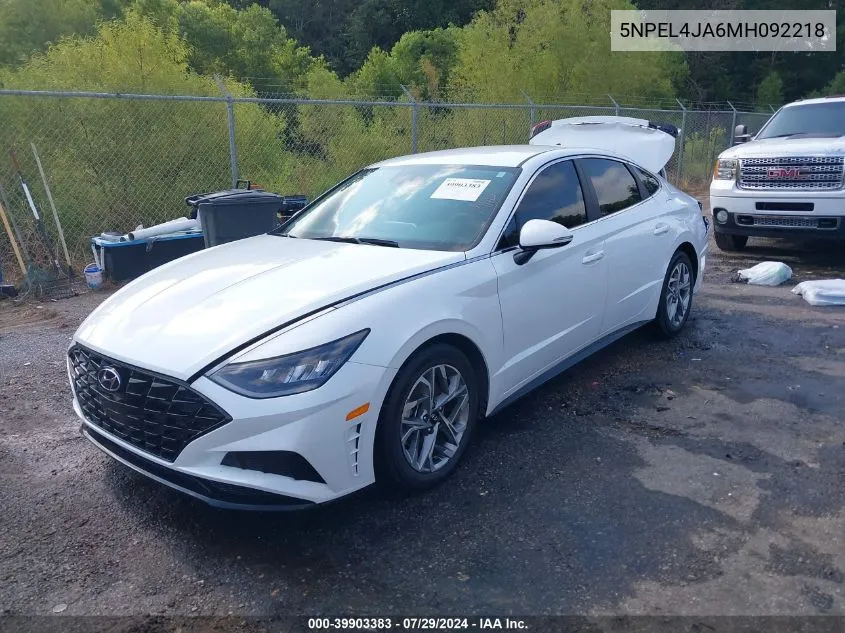 2021 Hyundai Sonata Sel VIN: 5NPEL4JA6MH092218 Lot: 39903383