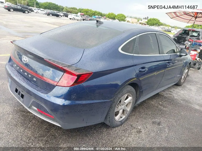 5NPEG4JA4MH114687 2021 Hyundai Sonata Se